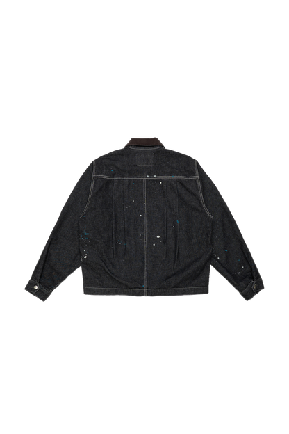 AbO Cropped Chore Coat Nep Denim
