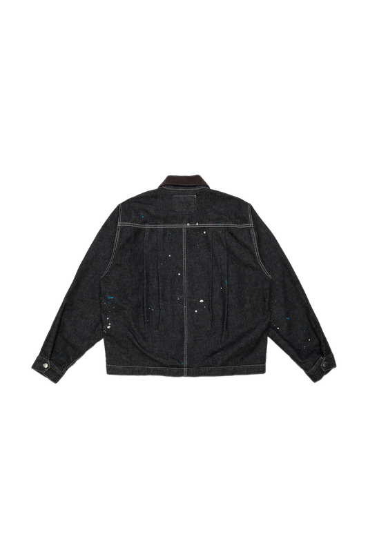 AbO Cropped Chore Coat Nep Denim