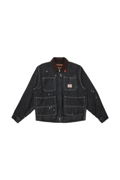 AbO Cropped Chore Coat Nep Denim