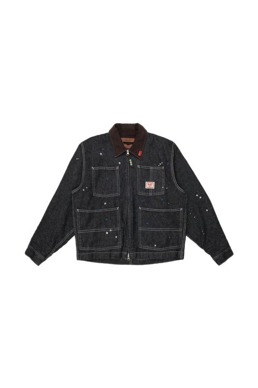 AbO Cropped Chore Coat Nep Denim
