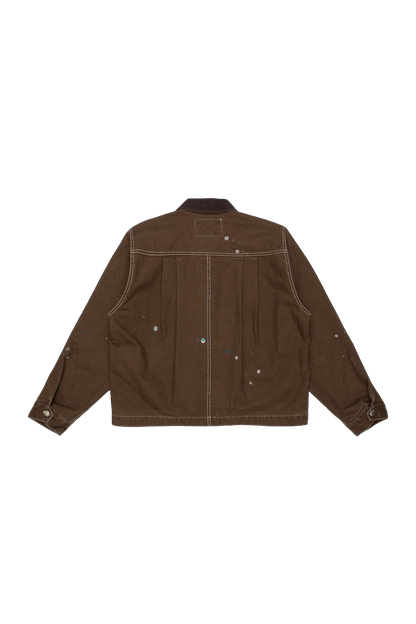 AbO Cropped Chore Coat Brown Canvas