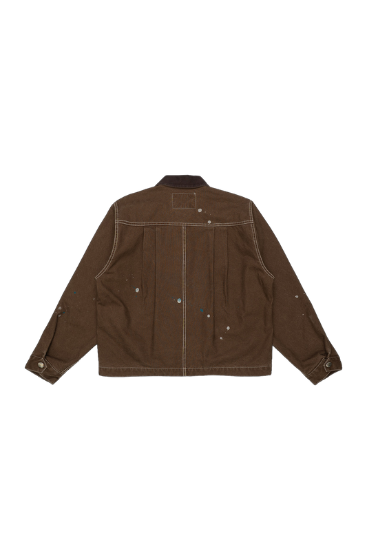 AbO Cropped Chore Coat Brown Canvas