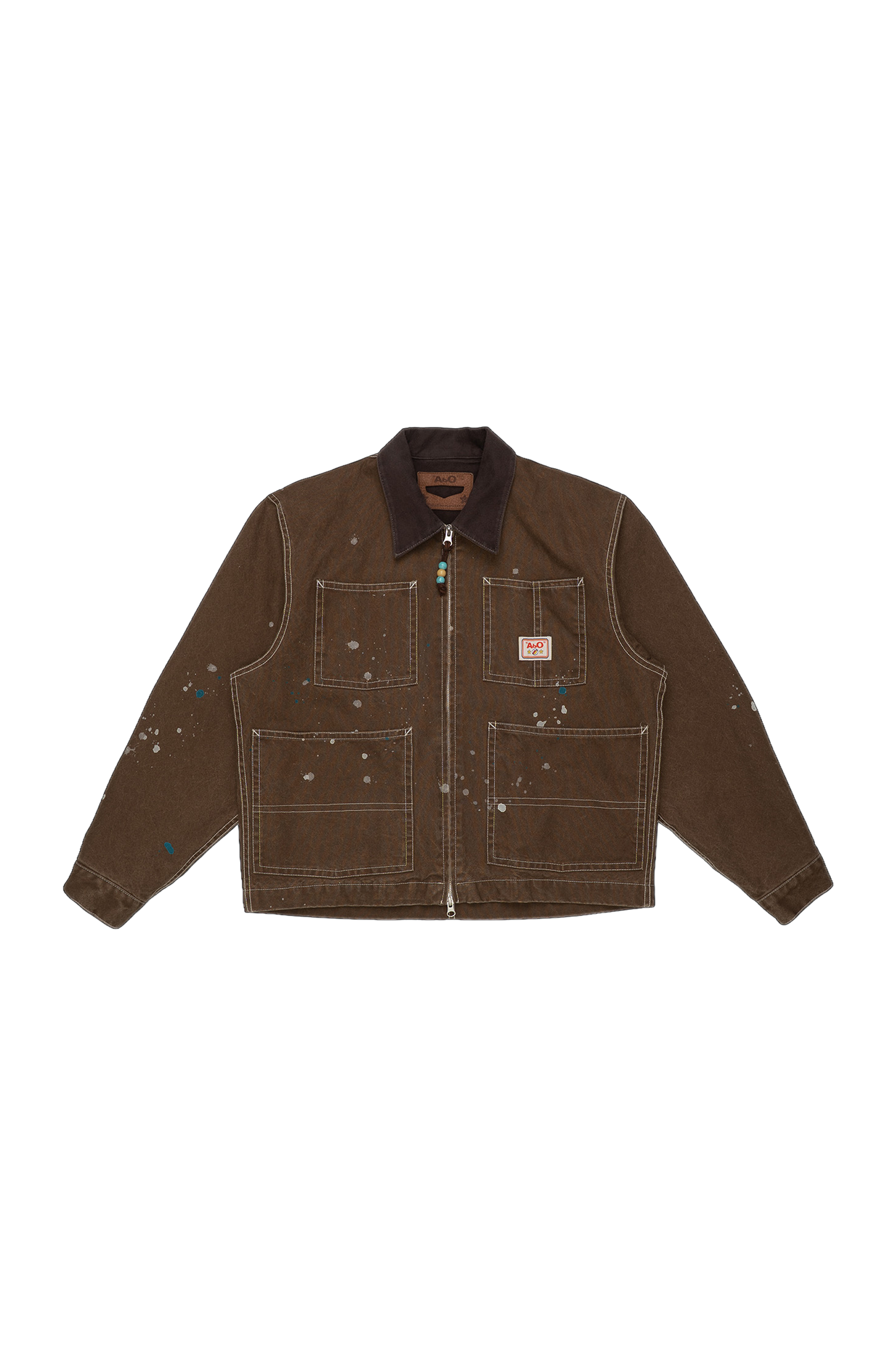 AbO Cropped Chore Coat Brown Canvas