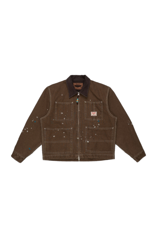 AbO Cropped Chore Coat Brown Canvas