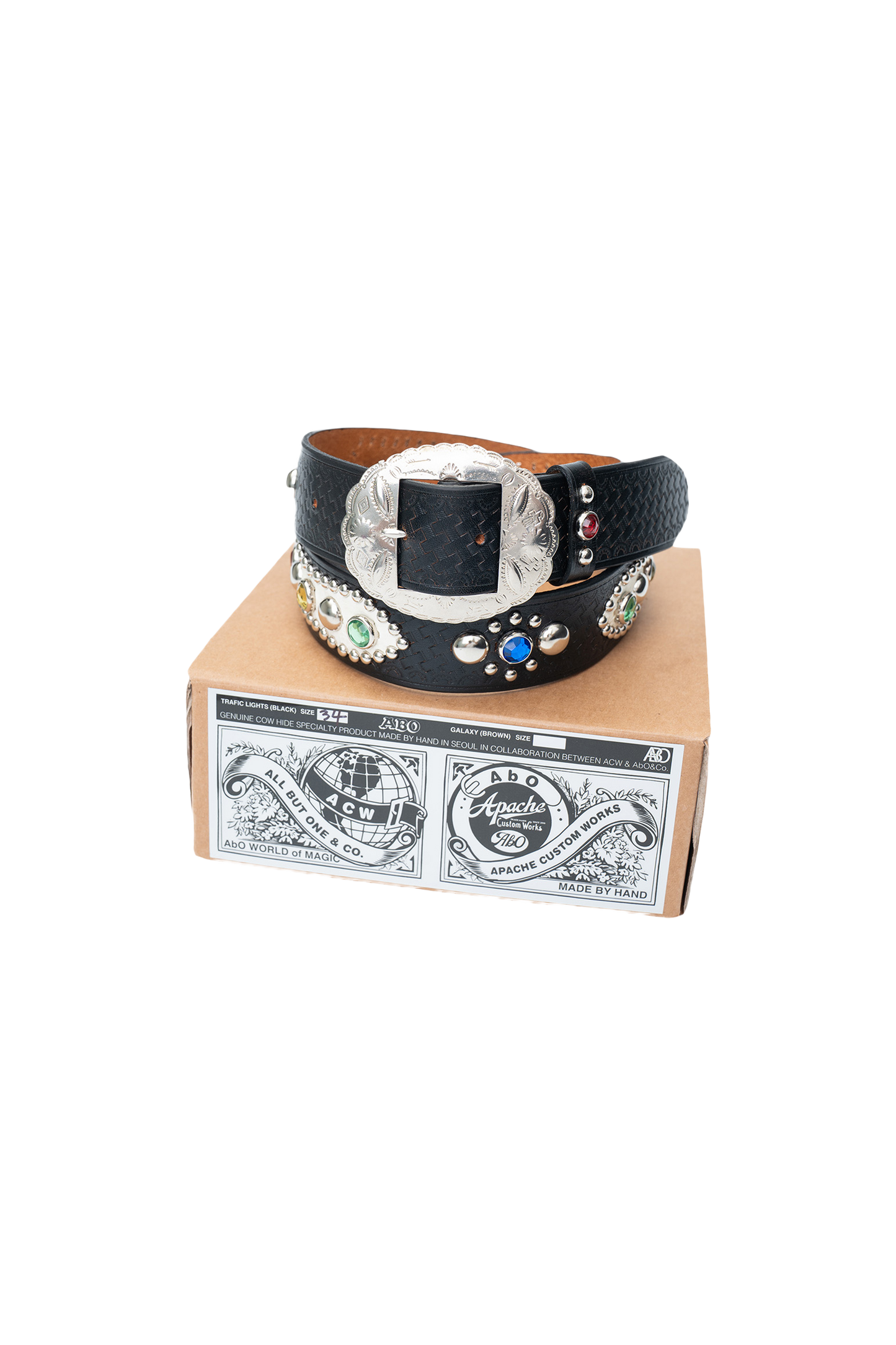 AbO x ACW Traffic Lights Western Dress Belt Black